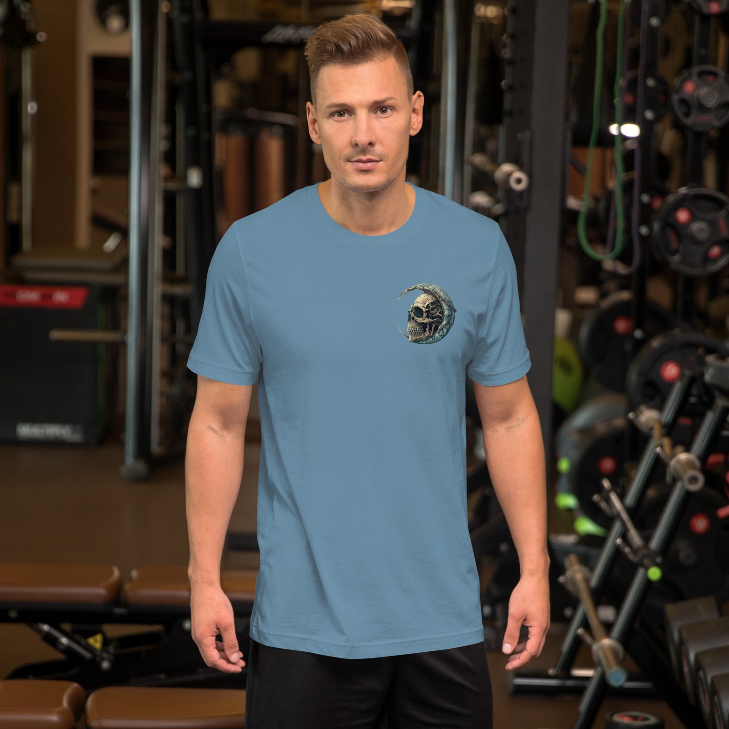 2 Smoking Skulls Crescent T Shirt