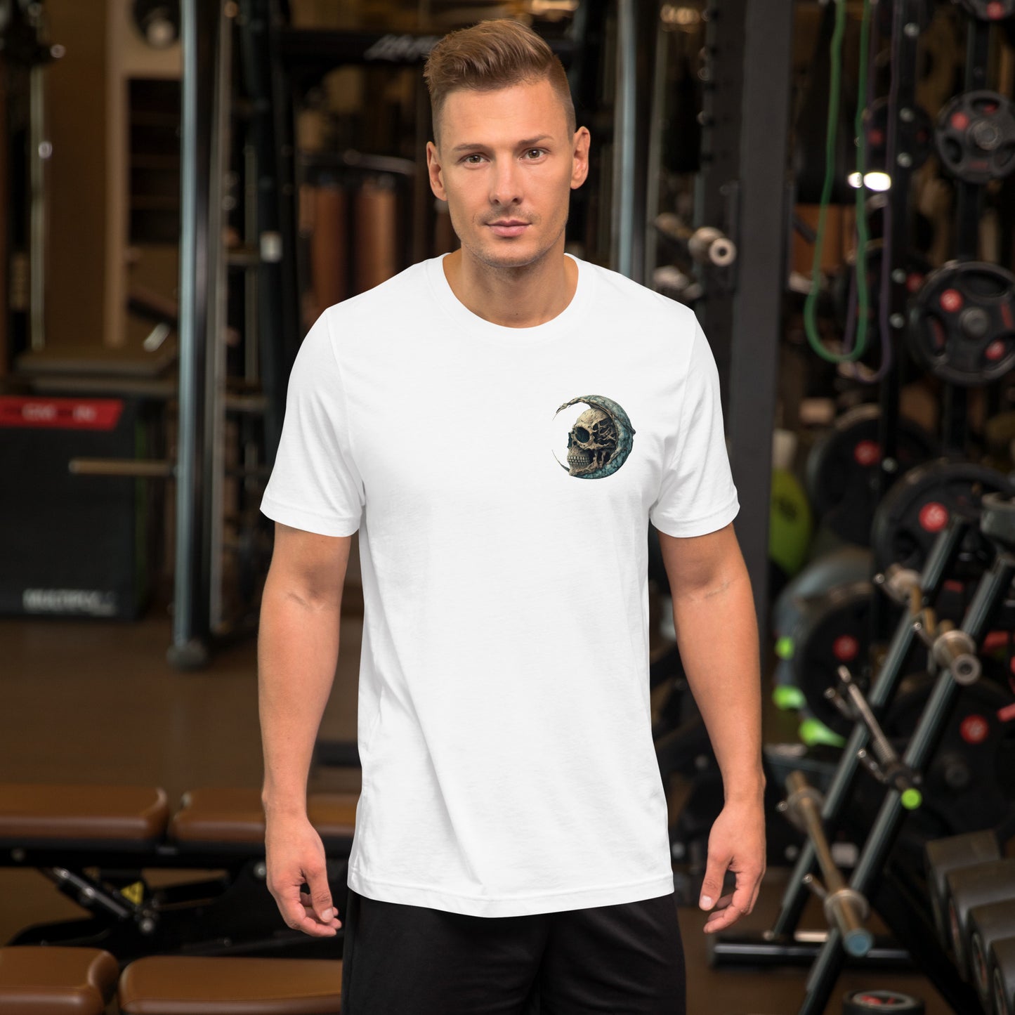 2 Smoking Skulls Crescent T Shirt